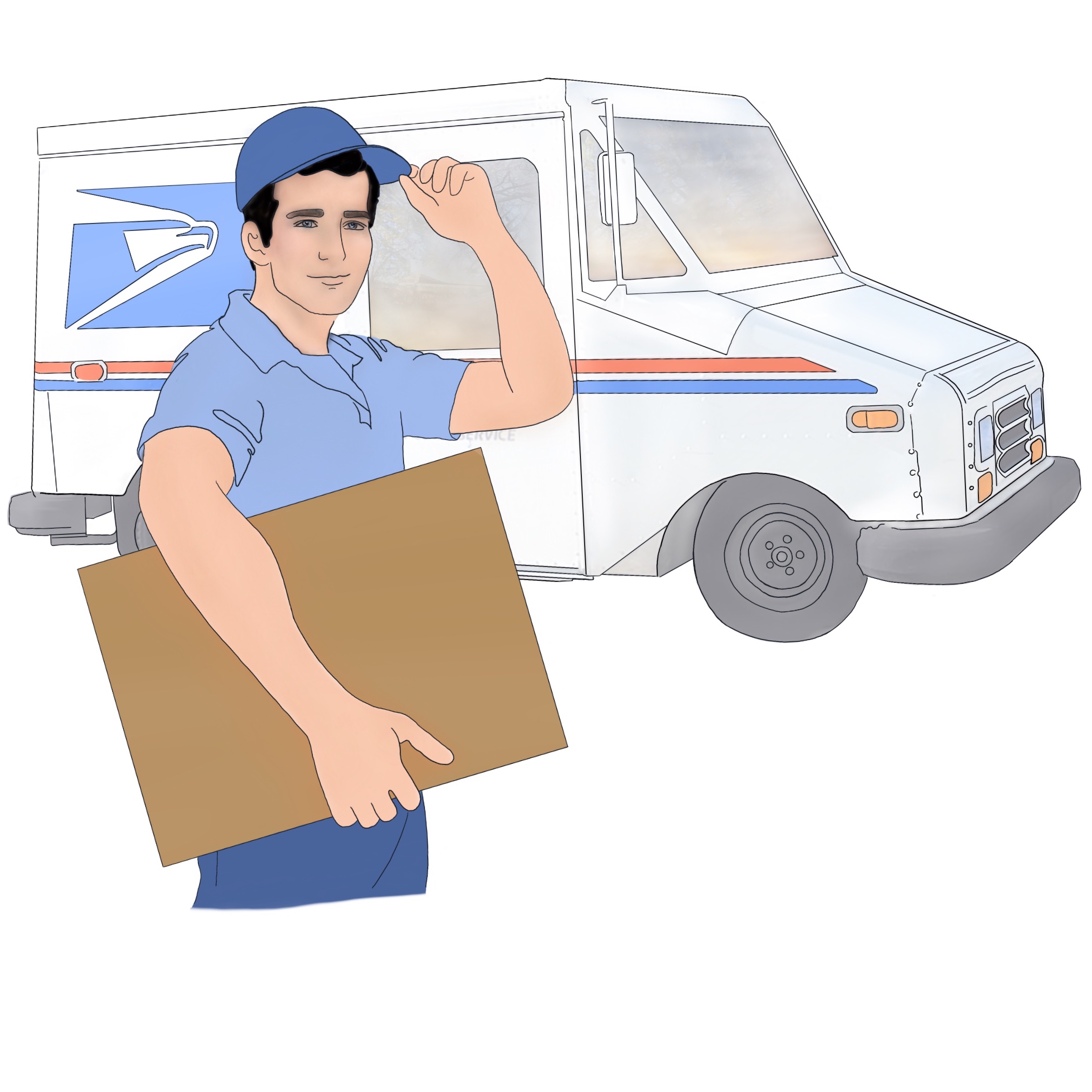 A drawing of a Snap Diagnostics home sleep apnea test being delivered by mail