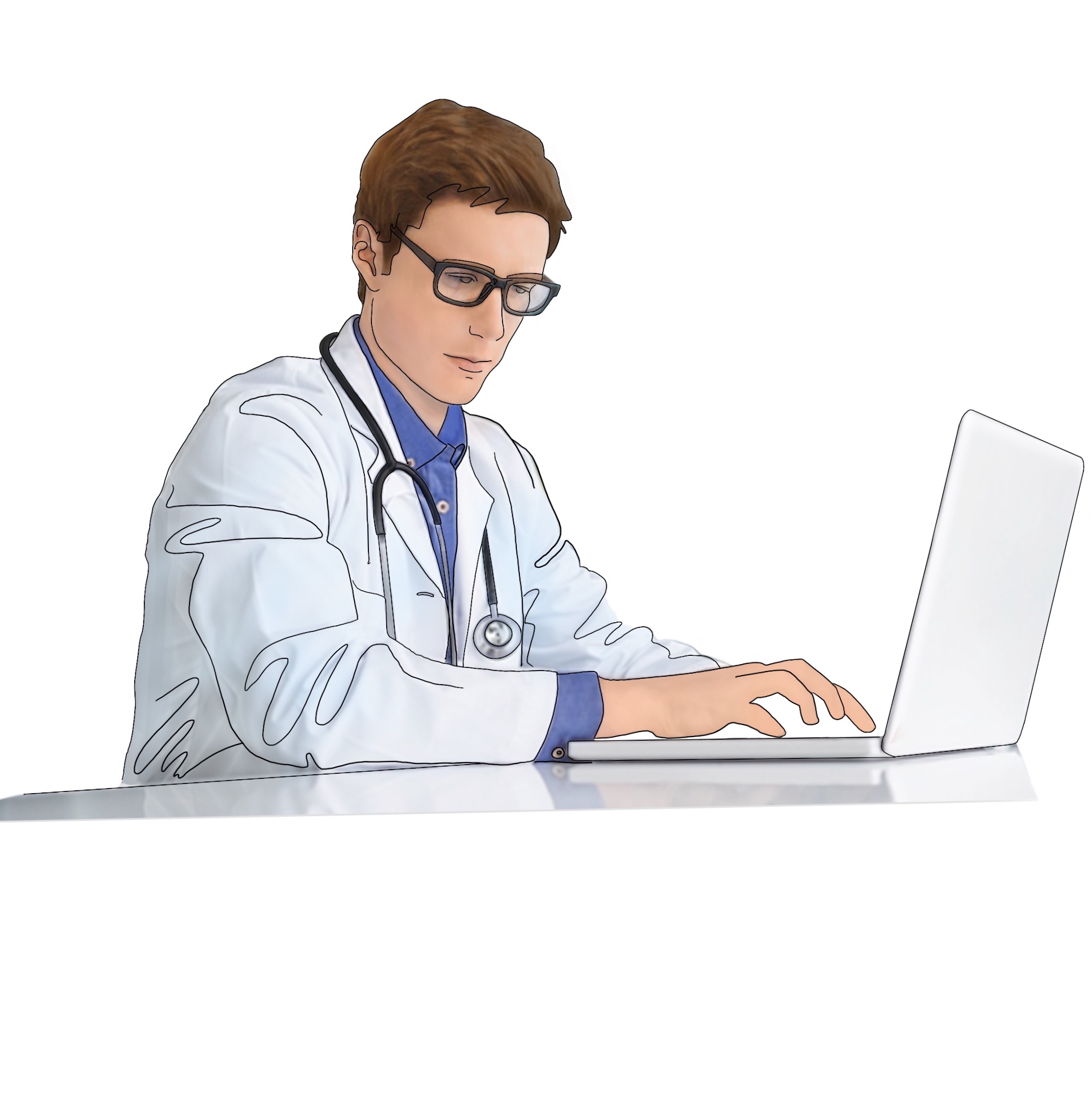 A drawing of a medical provider ordering a Snap home test for diagnosis of sleep apnea