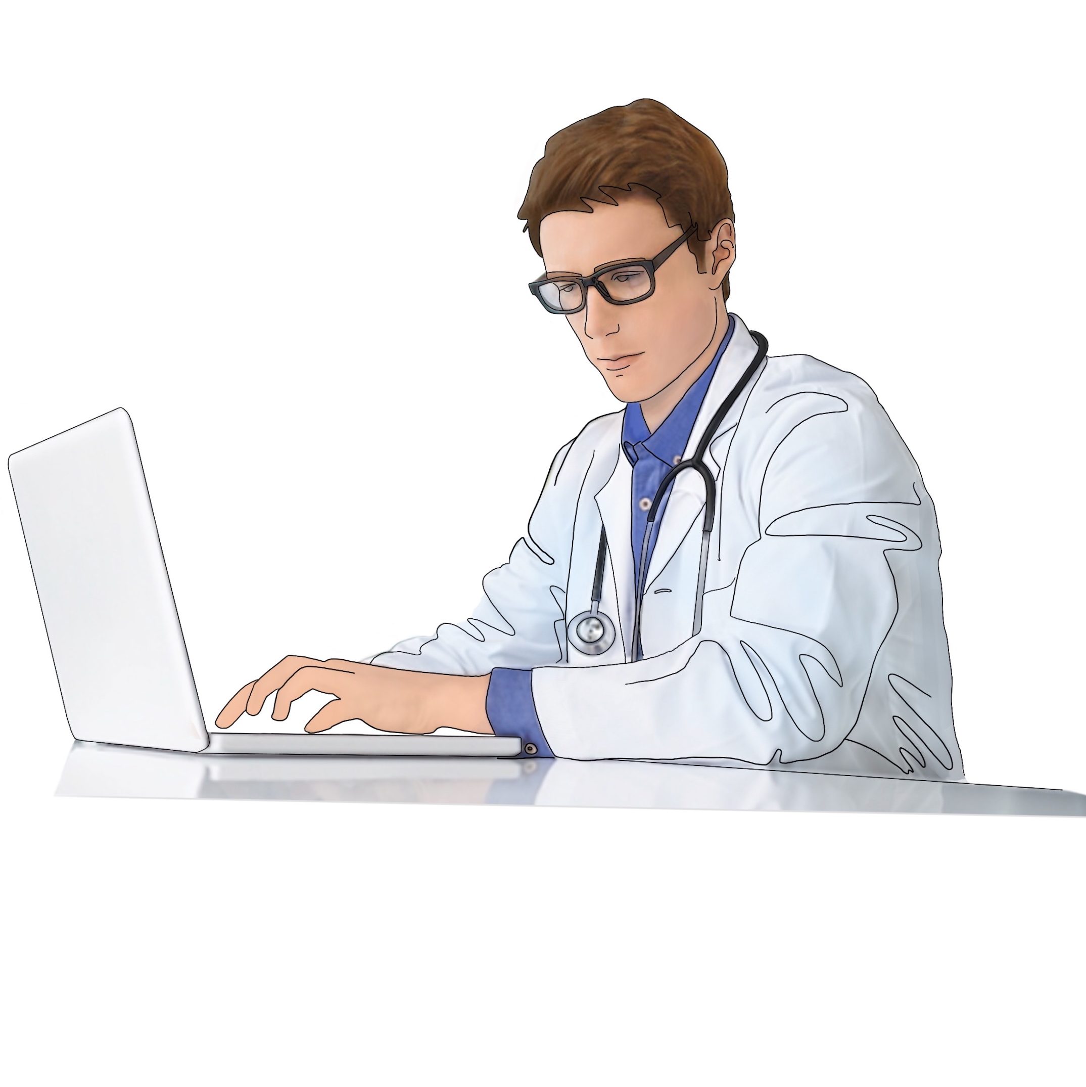 A drawing of a medical provider ordering a Snap home test for diagnosis of sleep apnea